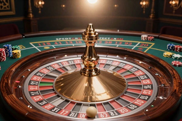 European Roulette klassisches Kessel-Spiel mit gr&uuml;nem Filztisch bei XON Casino