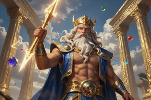 Gates of Olympus Spielautomat mit Zeus und goldenen Blitzen bei XON Casino