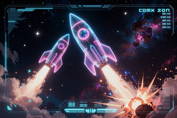 CosmoX Space-Crash-Game mit Rakete und Multiplikator bei XON Casino