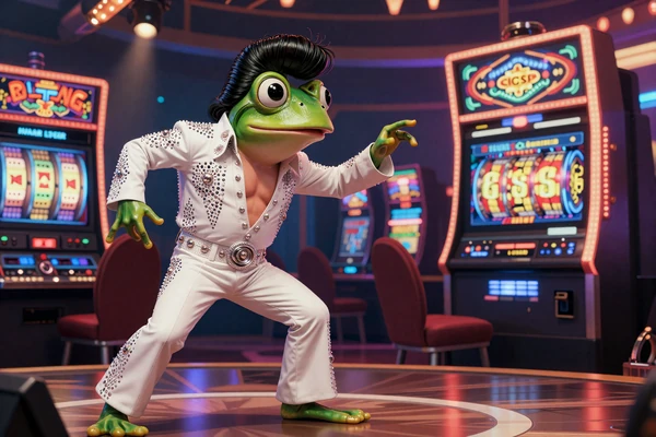 Elvis Frog in Vegas lustiger Frosch-Slot im Las Vegas Thema bei XON Casino